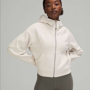Lululemon White Opal Scuba Full Zip Sz M/L